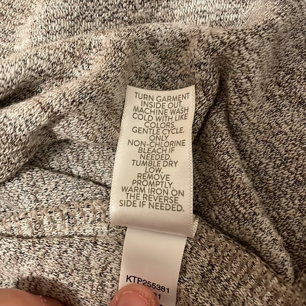 NWT J. Jill Bell-Sleeve Velour Tunic, a-line, creamy white/brown, funnel neck, S - Picture 8 of 11